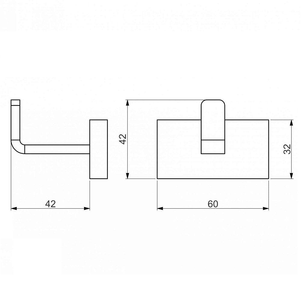 Cabide Banheiro Perflex Preto Fosco Dom 12133124 - 3