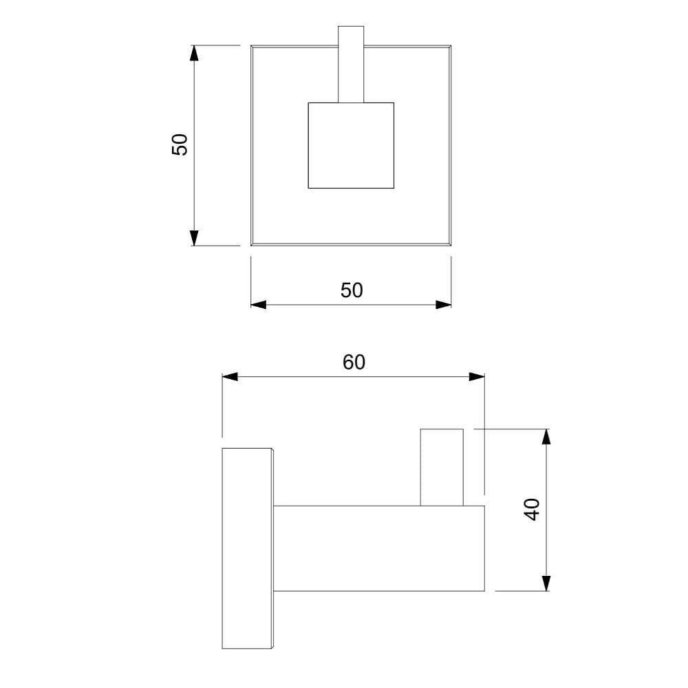 Cabide Banheiro Simples Incepa Neo Cromado B8000i2cr0 - 2