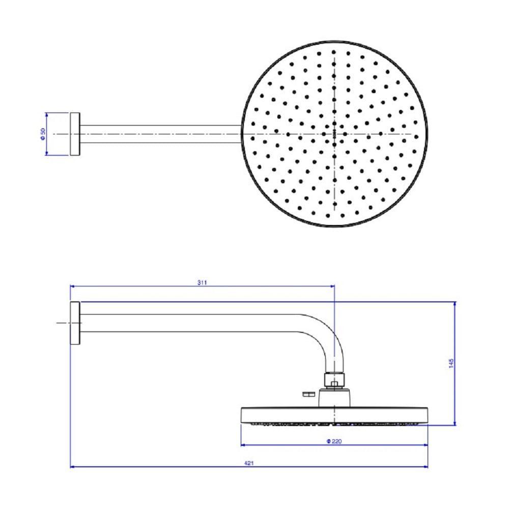 Chuveiro Parede 22cm Deca Flex Max Black Mt 2085.bl.std.mt - 3