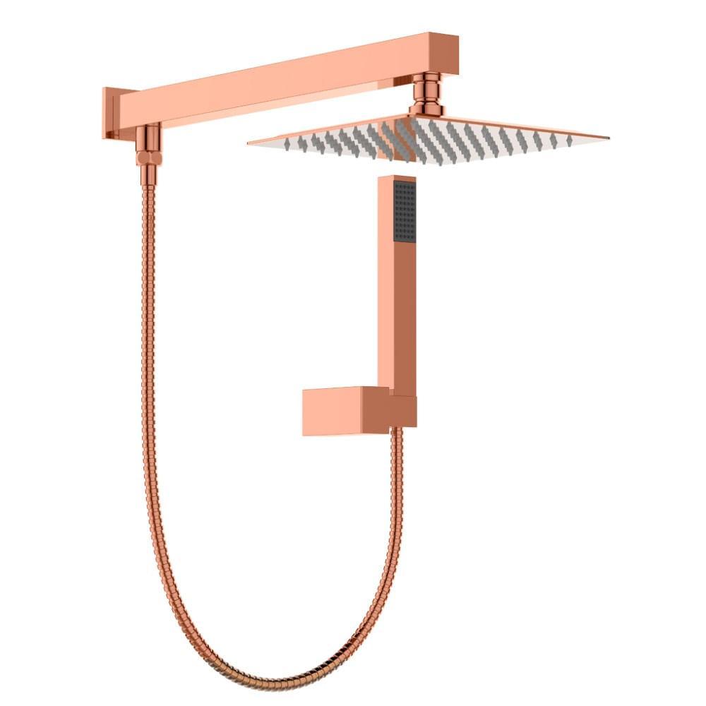 Chuveiro Lexxa Quadrado Com Desviador Rose Gold Lx4107rg - 1