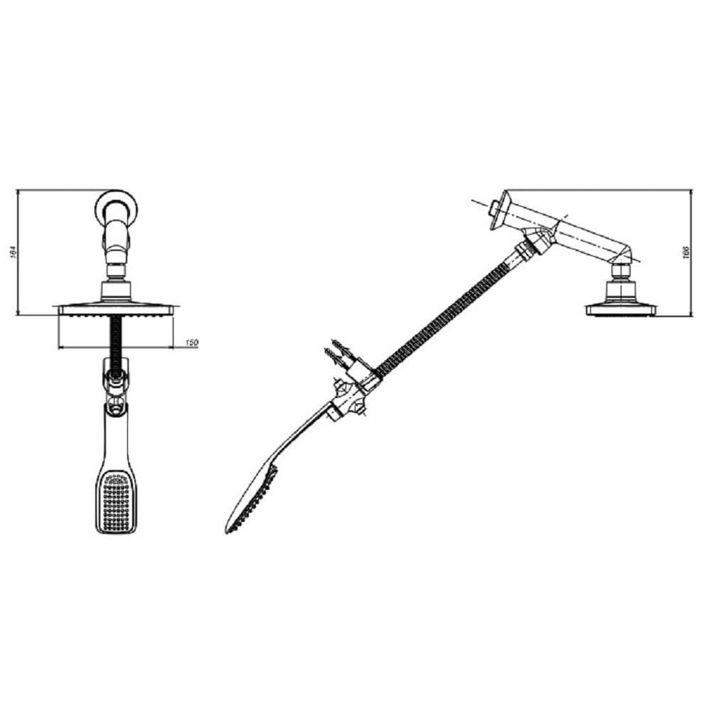 Chuveiro Deca Flex C/desviador e Ducha Retangular Cr 1965.c - 3