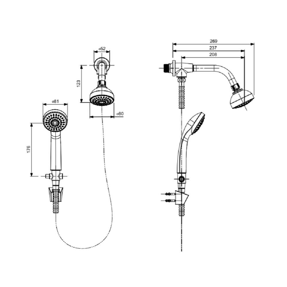 Chuveiro Celite Smart 8cm C/ Desviador E Ducha Cr B5015cmcrb - 2