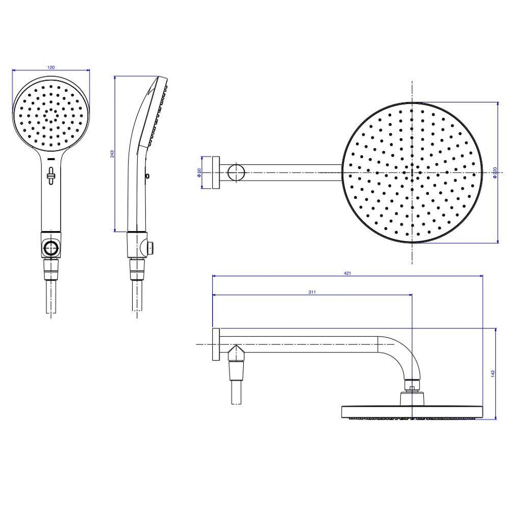 Chuveiro Com Desviador Deca Flex Max Black Mt 2085.bl.des.mt - 3