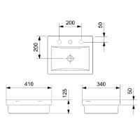 Cuba Apoio / Sobrepor 41x34 Basic Q7 Celite 1730450013300 - 4