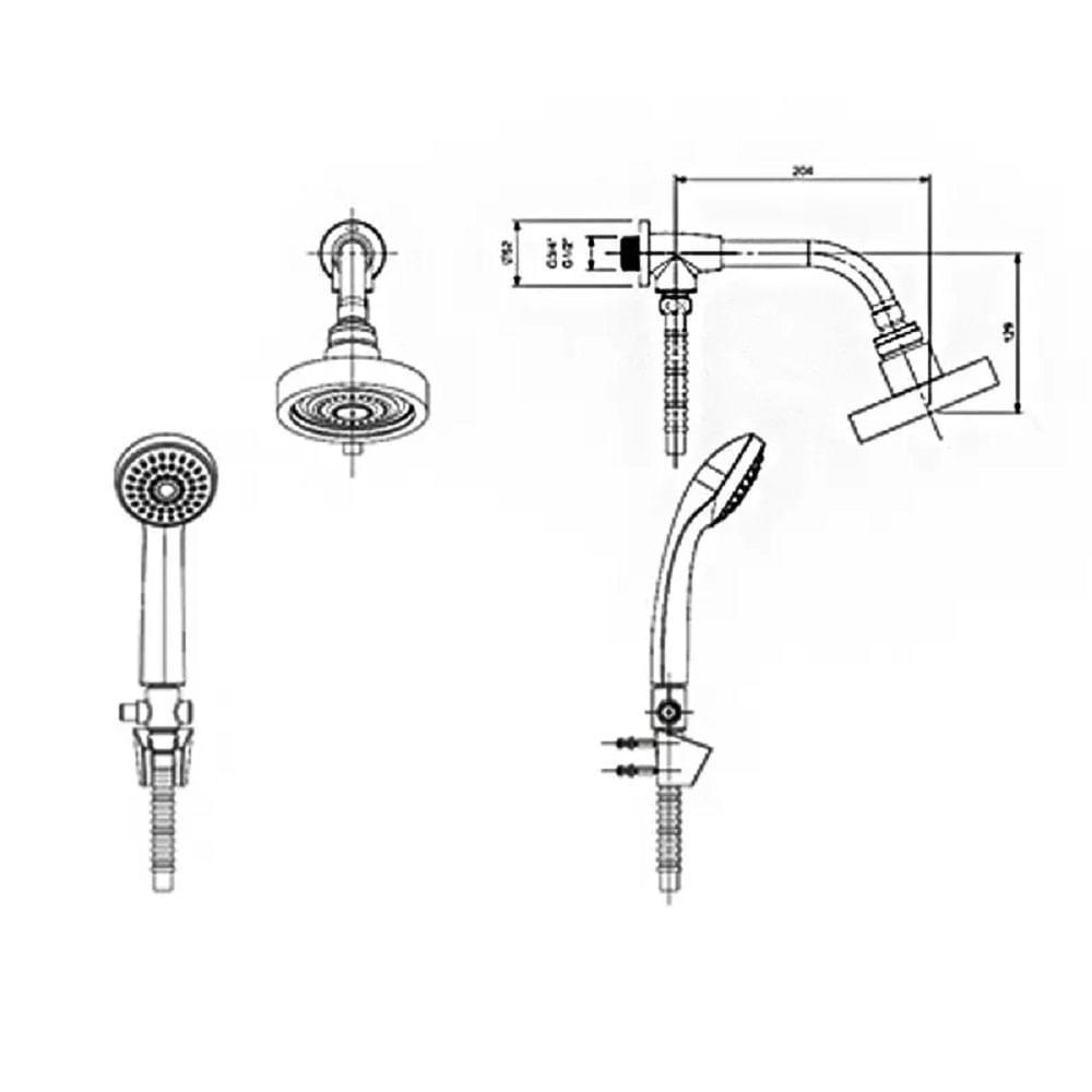 Chuveiro Redondo Com Desviador Celite Master Cr B5007c6cr0 - 2