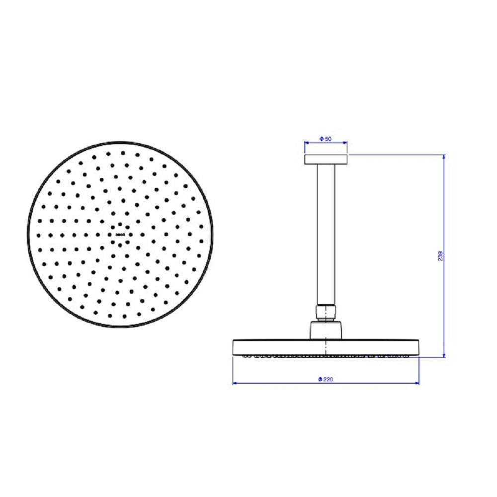 Chuveiro Teto 22cm Deca Flex Max Black Matte 2085.bl.tet.mt - 2