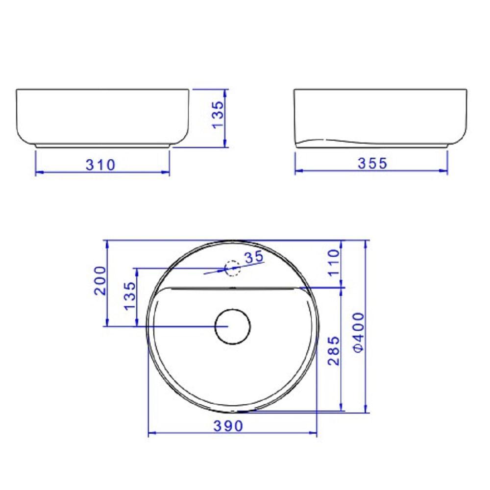 Cuba Apoio Redonda 40cm Deca Slim Marrom Fosco L.12040.m.22 - 4