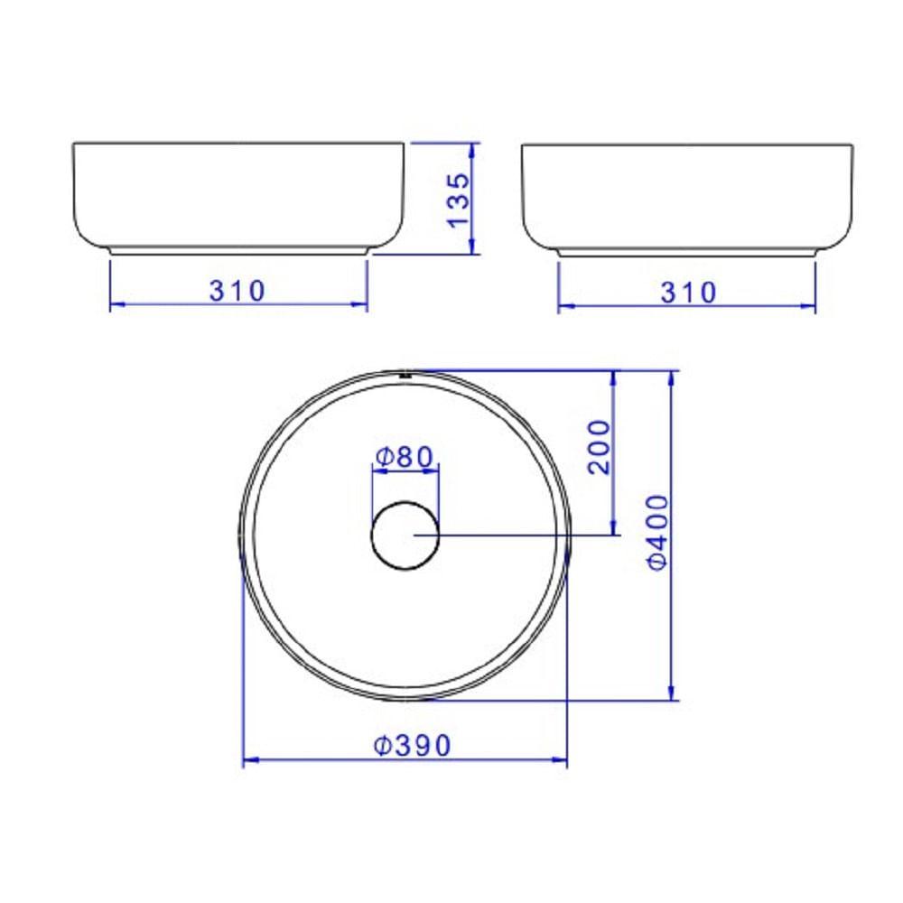 Cuba Apoio Redonda Deca Slim 40cm Cinza Antracite L.12040.85 - 8