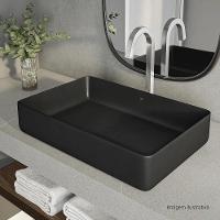 Cuba Apoio 60cm Retangular Deca Slim Ebano Fosco L.13060.94 - 2