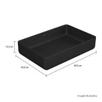 Cuba Apoio 60cm Retangular Deca Slim Ebano Fosco L.13060.94