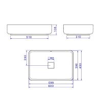 Cuba Apoio 60cm Retangular Deca Slim Ebano Fosco L.13060.94 - 5