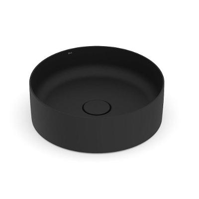 Cuba Apoio 39cm Redonda Roca T2 Terra Matte Black A32787n080