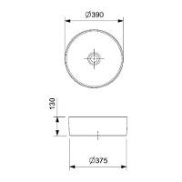 Cuba Apoio 39cm Redonda Roca T2 Terra Matte Black A32787n080 - 5