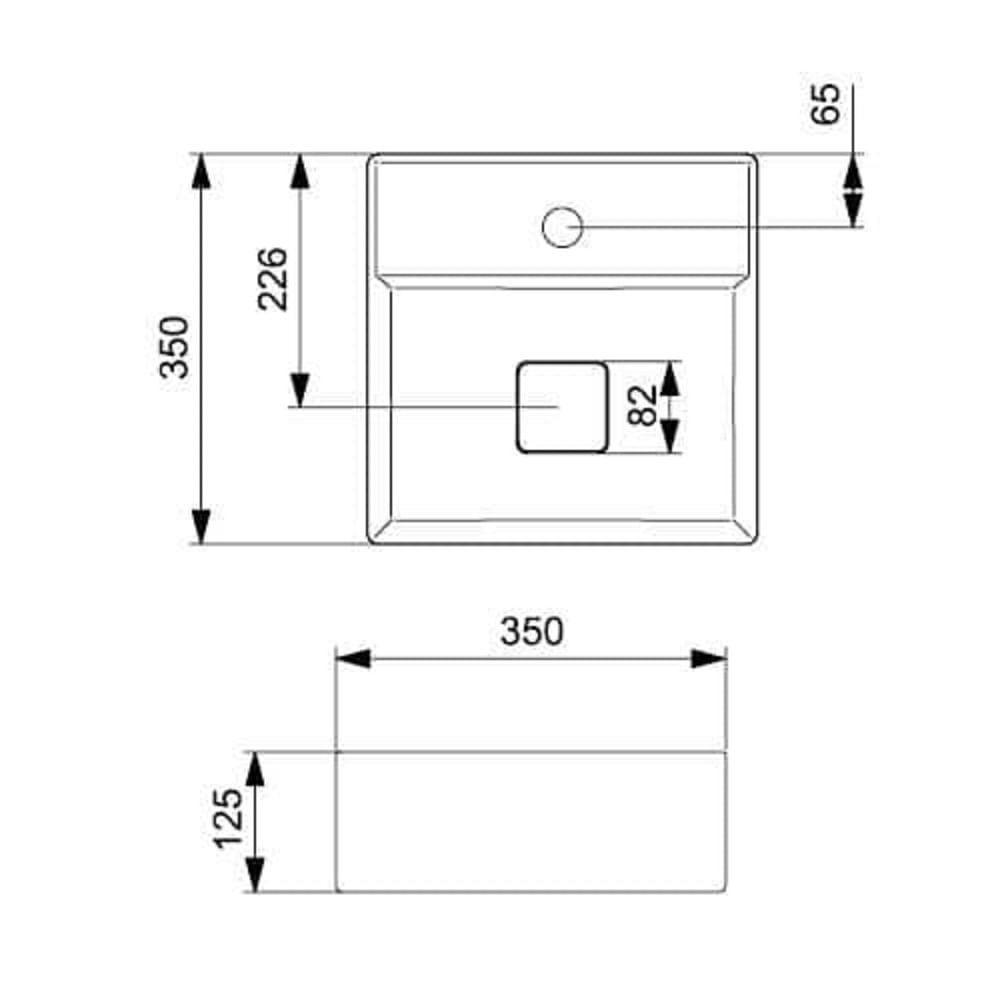 Cuba Apoio 35x35cm Mesa Roca T8 Terra Matte Black A32787w080 - 5