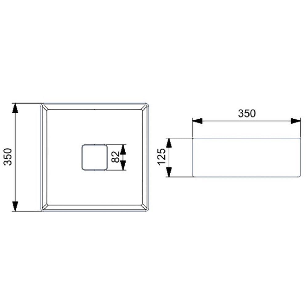 Cuba De Apoio 35cm Quadrada Roca T4 Terra Branco A32787v000 - 6