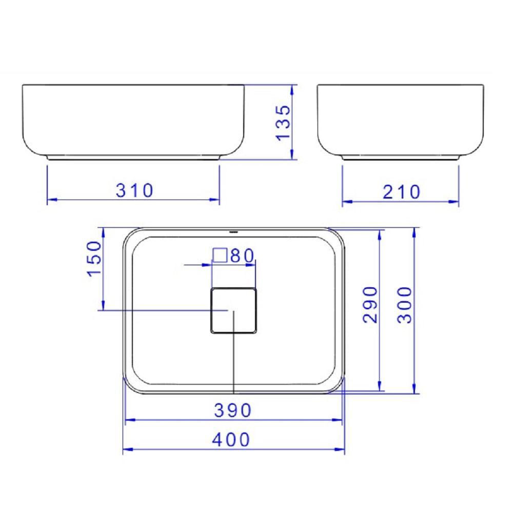 Cuba De Apoio Retangular 40cm Deca Slim Branca L.13040.17 - 4