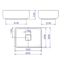 Cuba De Apoio Retangular 40cm Deca Slim Branca L.13040.17 - 4