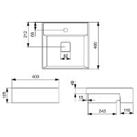 Cuba De Semi Encaixe 40x40cm Roca T11 Terra Cafe A32722p660 - 7