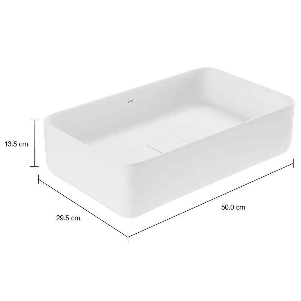 Cuba De Apoio Retangular 50cm Deca Slim Branca L.13050.17 - 4