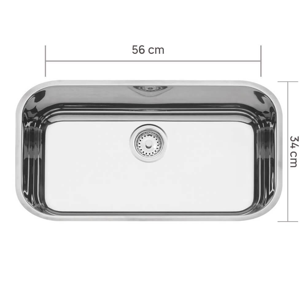 Cuba Inox Tramontina Lavinia 56x34 A. Brilho C/valv 94024207 - 2