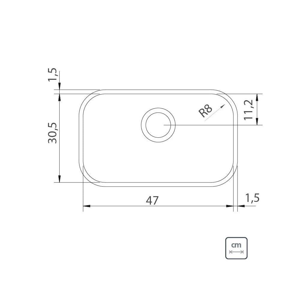 Cuba Inox Tramontina Lavinia 47x30 Retangular Ac 94022102 - 3