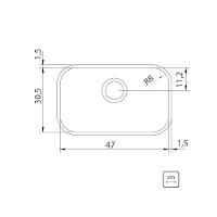 Cuba Inox Tramontina Lavinia 47x30 Retangular Ac 94022102 - 3