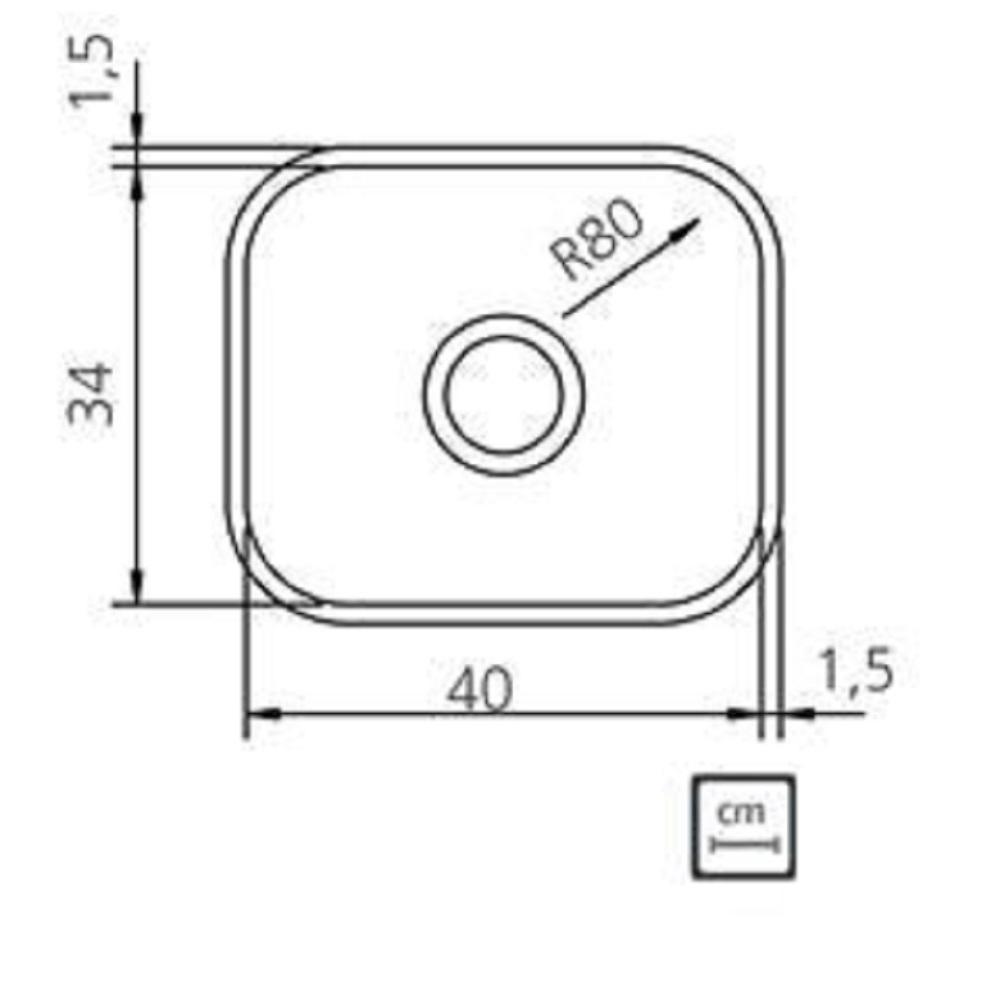Cuba Inox Tramontina Lavinia 40x34 Alto Brilho 94020207 - 4