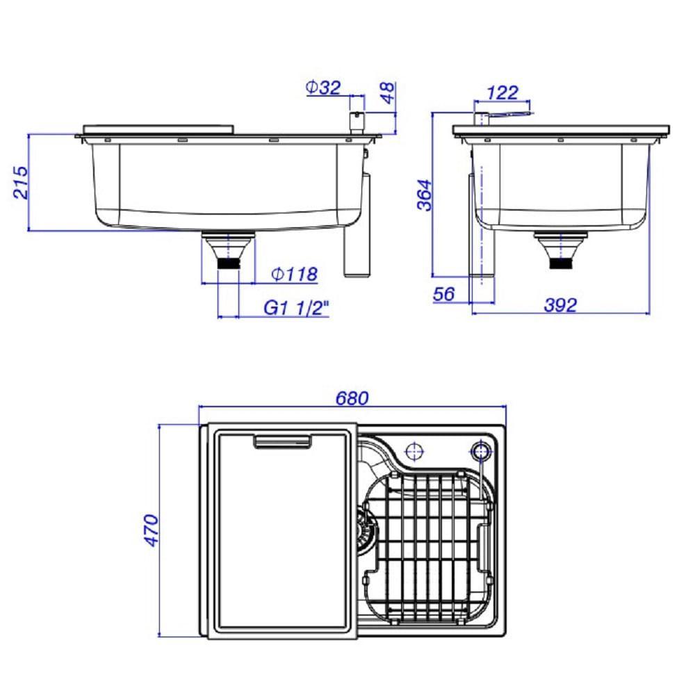 Cuba Inox Cozinha 60x40 Deca Facile Inox Cc.660.60.dkac.inx - 3
