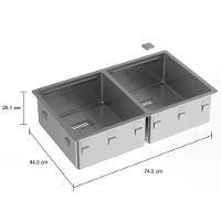 Cuba Dupla Para Cozinha Em Inox 745x440x201mm Deca Wish Cc.620.75.duo.inx - 5