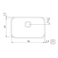 Cuba de embutir Tramontina Lavínia 56 BL em Aço Inox Alto Brilho 56x34 cm 94024202 - 3