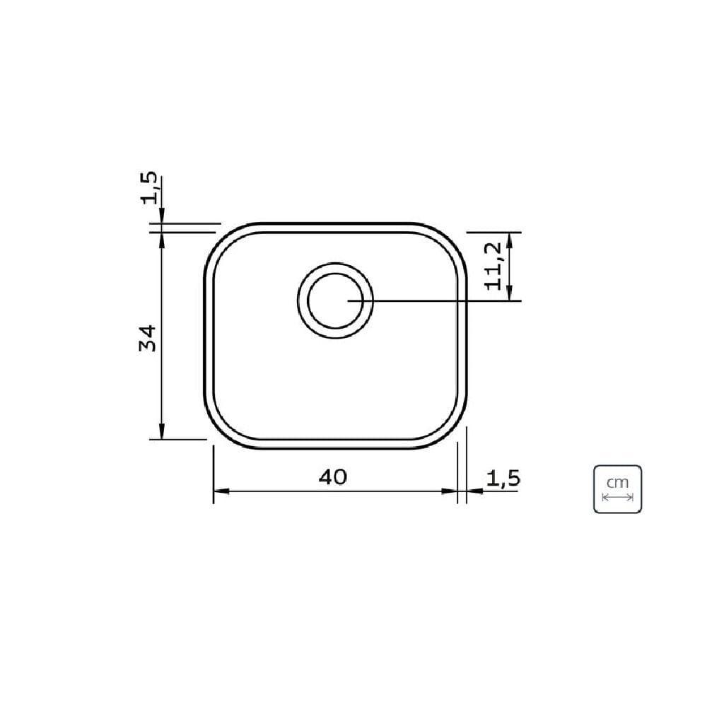 Cuba de embutir Tramontina Lavínia 40 BL em Aço Inox Alto Brilho 40x34 94020202 - 3