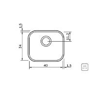 Cuba de embutir Tramontina Lavínia 40 BL em Aço Inox Alto Brilho 40x34 94020202 - 3