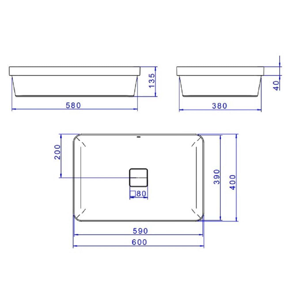 Cuba Sobrepor Retangular 60cm Deca Slim Branco L.23060.17 - 4