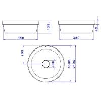 Cuba Sobrepor Redonda Deca Slim 40cm Ebano Fosco L.22040.94 - 4