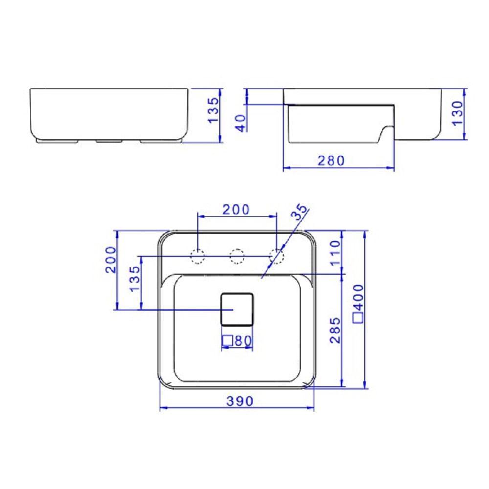 Cuba Semiencaixe Quadrada 40cm Deca Barbante L.61040.m.26 - 7