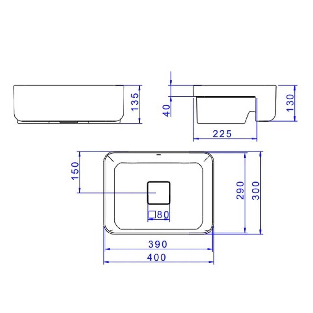 Cuba Semiencaixe Retangular 40cm Deca Branco L.63040.17 - 4