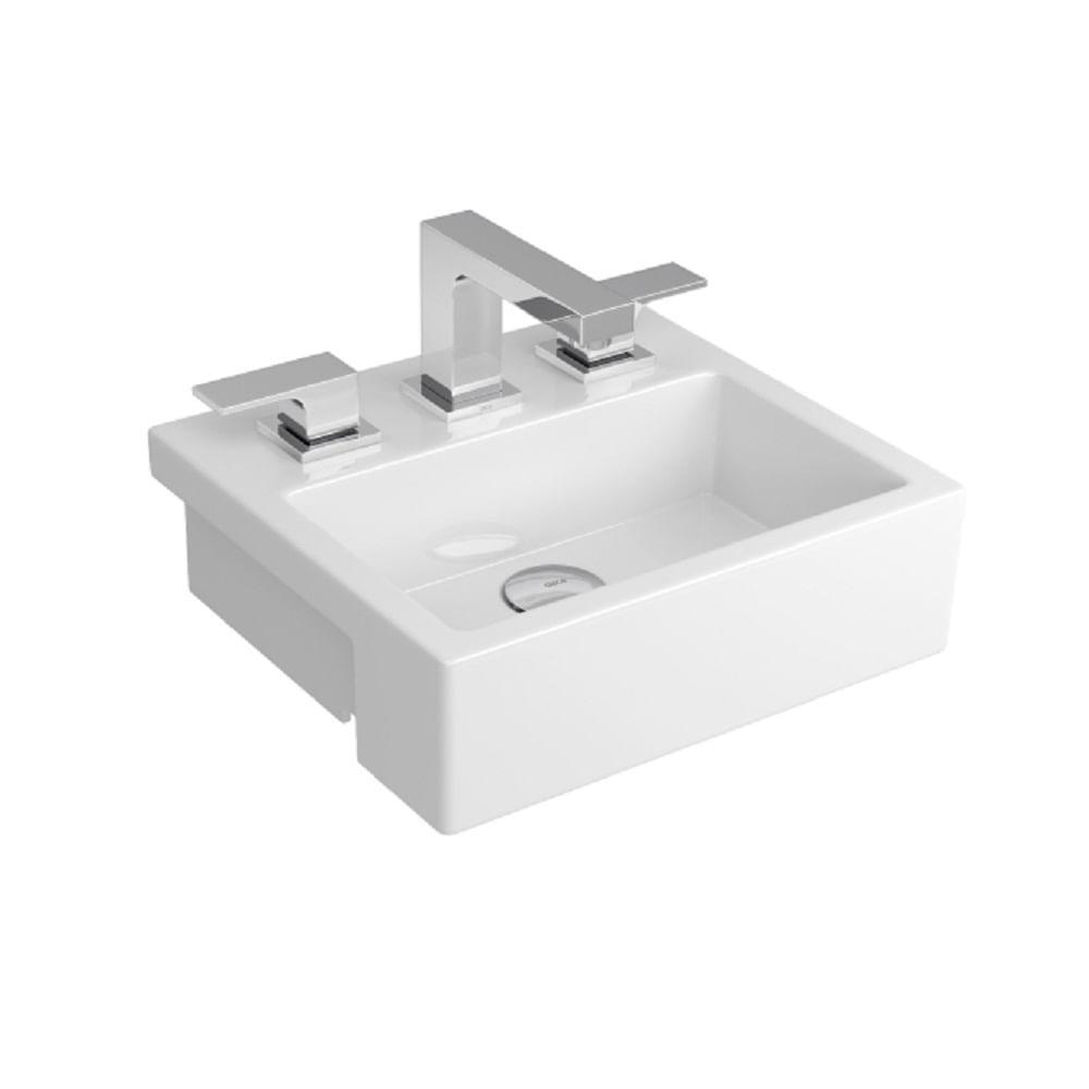 Cuba Semiencaixe Deca Retangular 36x32,5 Branc Gelo L.733.17 - 2