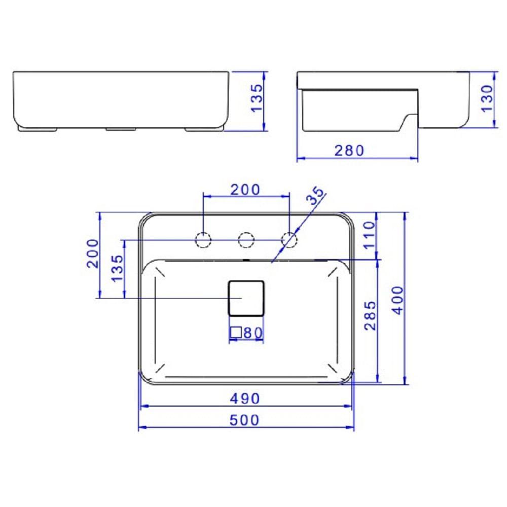 Cuba Semi Encaixe Retangular 50cm Deca Slim Brl.63050.m.17 - 7