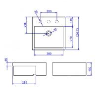 Cuba Semi Encaixe Deca Quadrada L.830.17 - 2