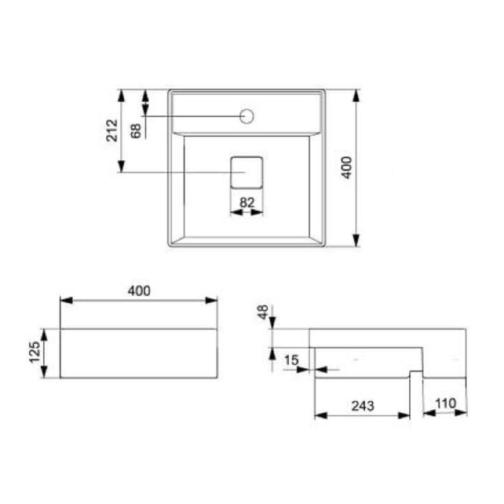 Cuba Semi Encaixe 40x40cm Roca T10 Terra Branco A32722p000 - 5