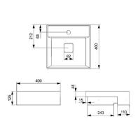 Cuba Semi Encaixe 40x40cm Roca T10 Terra Branco A32722p000 - 5