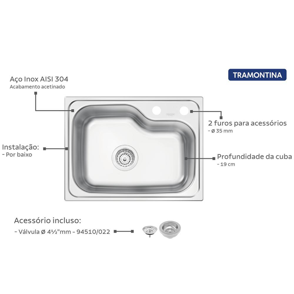 Cuba Inox Tramontina Morgana Compact 55x42 48fx 93815192 - 3