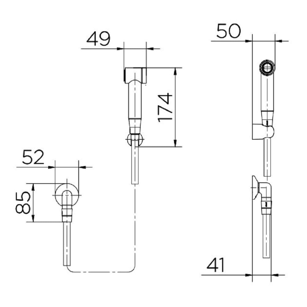 Ducha Higienica com Gatinho Docol Luxo Cromada 90000579006 - 2