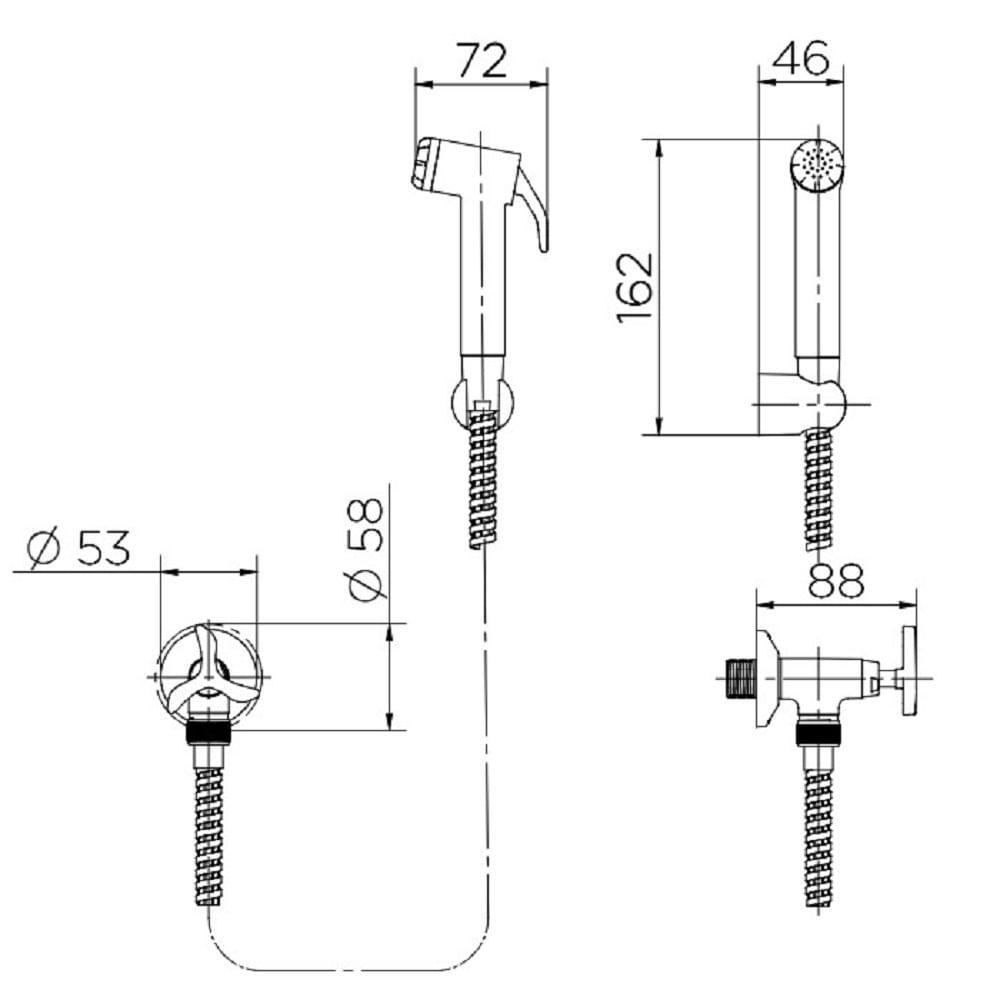 Ducha Higiênica Com Registro Docol Nova Pertutti Cr 00900806 - 2