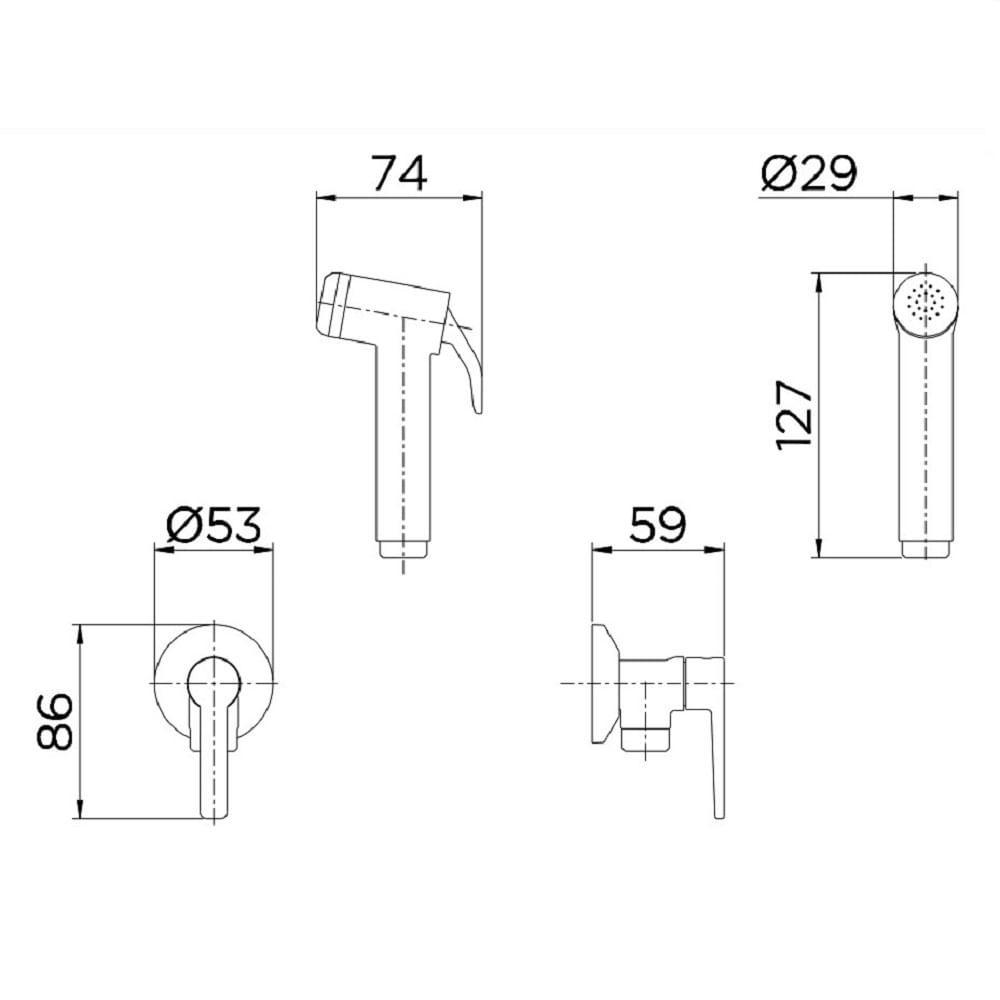Ducha Higiênica Com Registro Docol Gali Cromado 00800806 - 2