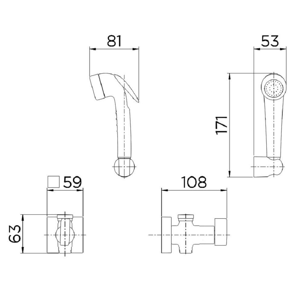 Ducha Higiênica Com Derivação Docol Next Cromado 00647106 - 2