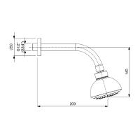 Ducha Parede Celite Volga 90mm Com Braco Cromado B5847c6crb - 2