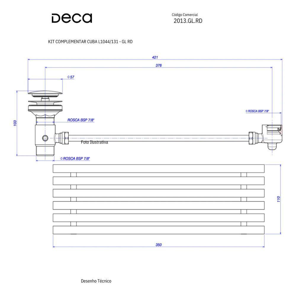 Kit Complementar p/ Cuba L1044/131 Deca Red Gold 2013.gl.rd - 1