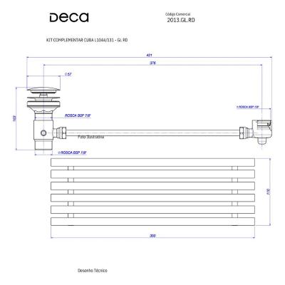 Kit Complementar p/ Cuba L1044/131 Deca Red Gold 2013.gl.rd