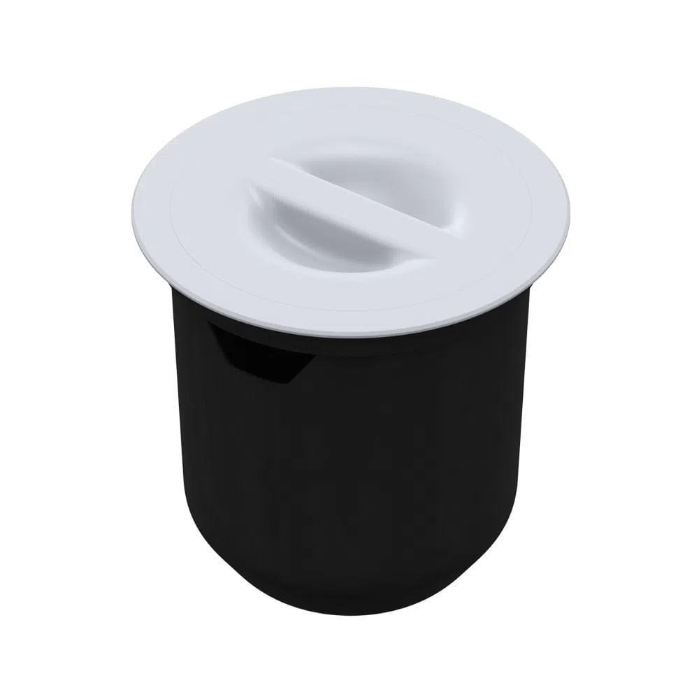 Lixeira Arquitech Para Embutir 27x27 8L Tampa Redonda Branca - 4